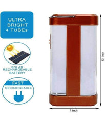Charkee 9W 4 Tubes 360 Degree Hi-Bright Lantern with Solar and Rechargeable Electric Emergency Light Pack of 1