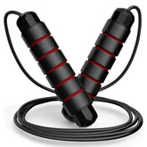 Premium Sports Speed Skipping Rope, Jump Rope with Pvc Handle, Multicolor Pvc Pencil Skipping Rope for Men, Women, Boys & Girls (Black & Red)
