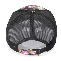 Fashion Simple Ladies Floral Rose Baseball Net Hat