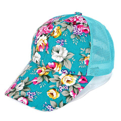 Fashion Simple Ladies Floral Rose Baseball Net Hat