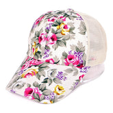 Fashion Simple Ladies Floral Rose Baseball Net Hat