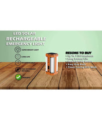 Charkee 9W 4 Tubes 360 Degree Hi-Bright Lantern with Solar and Rechargeable Electric Emergency Light Pack of 1