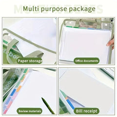 File Organizer with Handle, Expanding File Folder Document Organizer with 13 Pockets, Document Organizer with Labels