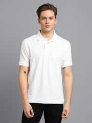 Matte Solid Half Sleeves Men's Polo T-Shirt