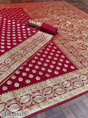 Jacquard Saree For Women (Purple, 6.3m)