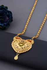 Traditional Gold plated Ki Mala Design With Chen Ladi Long Mangalsutra